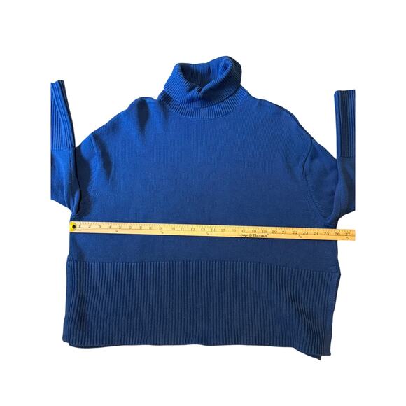 GAP 24/7 Split-Hem Oversized Turtleneck Sweater Blue Women's Size S - Picture 7 of 10